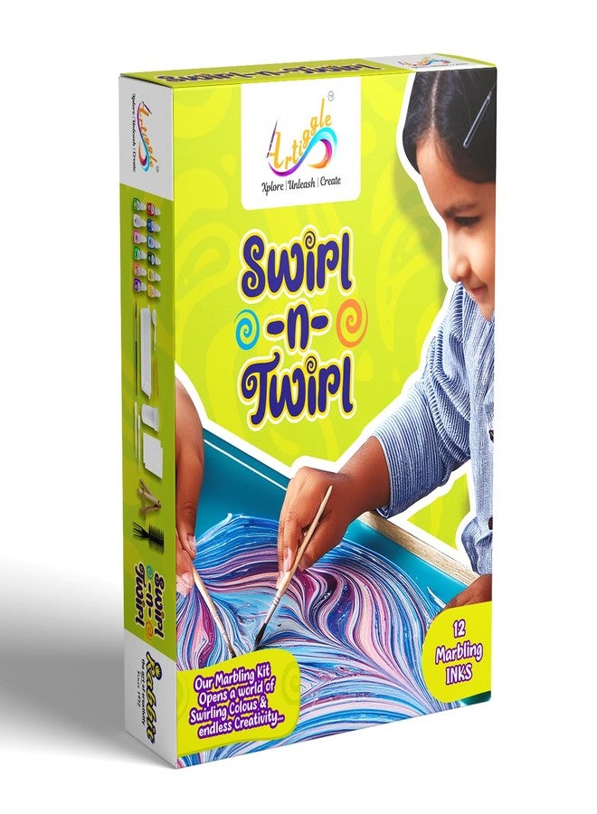 Artiggle Swirl-n-Twirl -DIY Water Marbling Kit for Kids I Art & Craft Kits | Water Marbling Kit for Kids | Coloring & Painting Kit |Gifts for Girls & Boys Ages 6, 7, 8, 9, 10, 11, 12 - Image 2